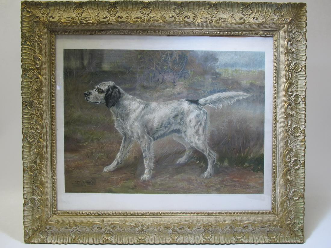 Edmund Henry OSTHAUS (1858-1928) print: Edmund Henry OSTHAUS (1858-1928) print. marked: Tonys Gale by Antonio Nellie G. 1898. Copyright by E. I. Du Pont de Nemours Powder Co. 27” H x 30 3/4” W frame included. 16” H x 22&rd