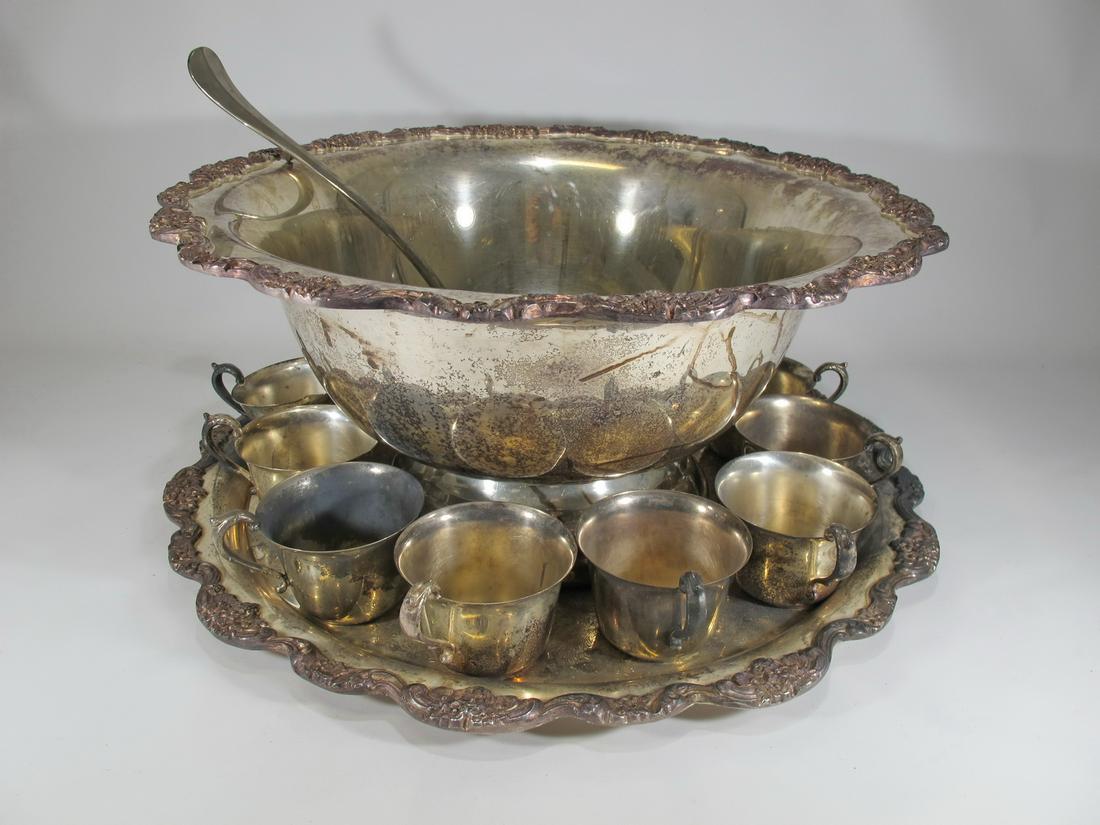 Towle silver plated outlet punch bowl set