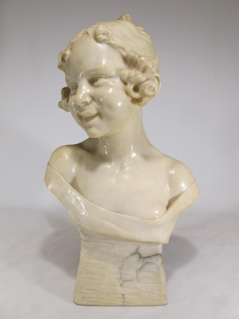 Signed L. Nardoni, Italy Alabaster bust: Signed L. Nardoni, Italy Alabaster bust. 19 1/4” H x 10 1/4” W x 6” D. Shipping in USA or International please contact for quote both UPS stores: 1) : David Reiser UPS store 1937-754-263-0780, a