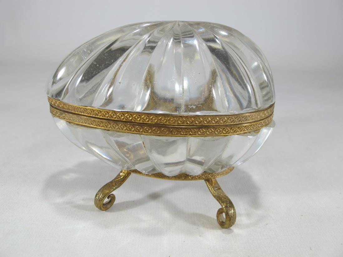 Antique gilt bronze & crystal box (1 of 5)