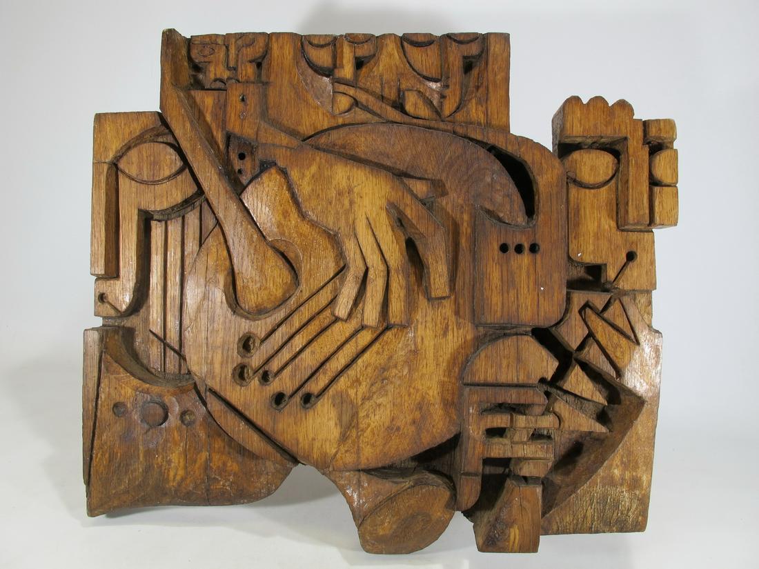 Vintage Cuban carved wood wall sculpture, unsigned: Vintage Cuban carved wood wall sculpture, unsigned. 16 5/8” H x 17 3/4” W x 2”D. Shipping in USA or International please contact for quote both UPS stores: 1) : David Reiser UPS stor
