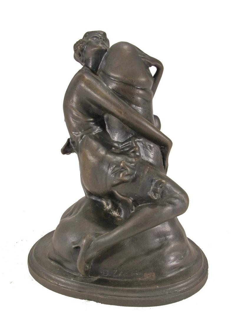 After Bruno Zach erotic bronze sculpture: After Bruno Zach erotic bronze sculpture. 6 3/4” H x 5 3/8” W x 3 5/8” D. ANY INVOICE OVER $ 2,000.00 WE WILL ACCEPT PAYMENTS ONLY THROUGH CHECK OR BANK WIRE TRANSFER, SAME FOR INTER