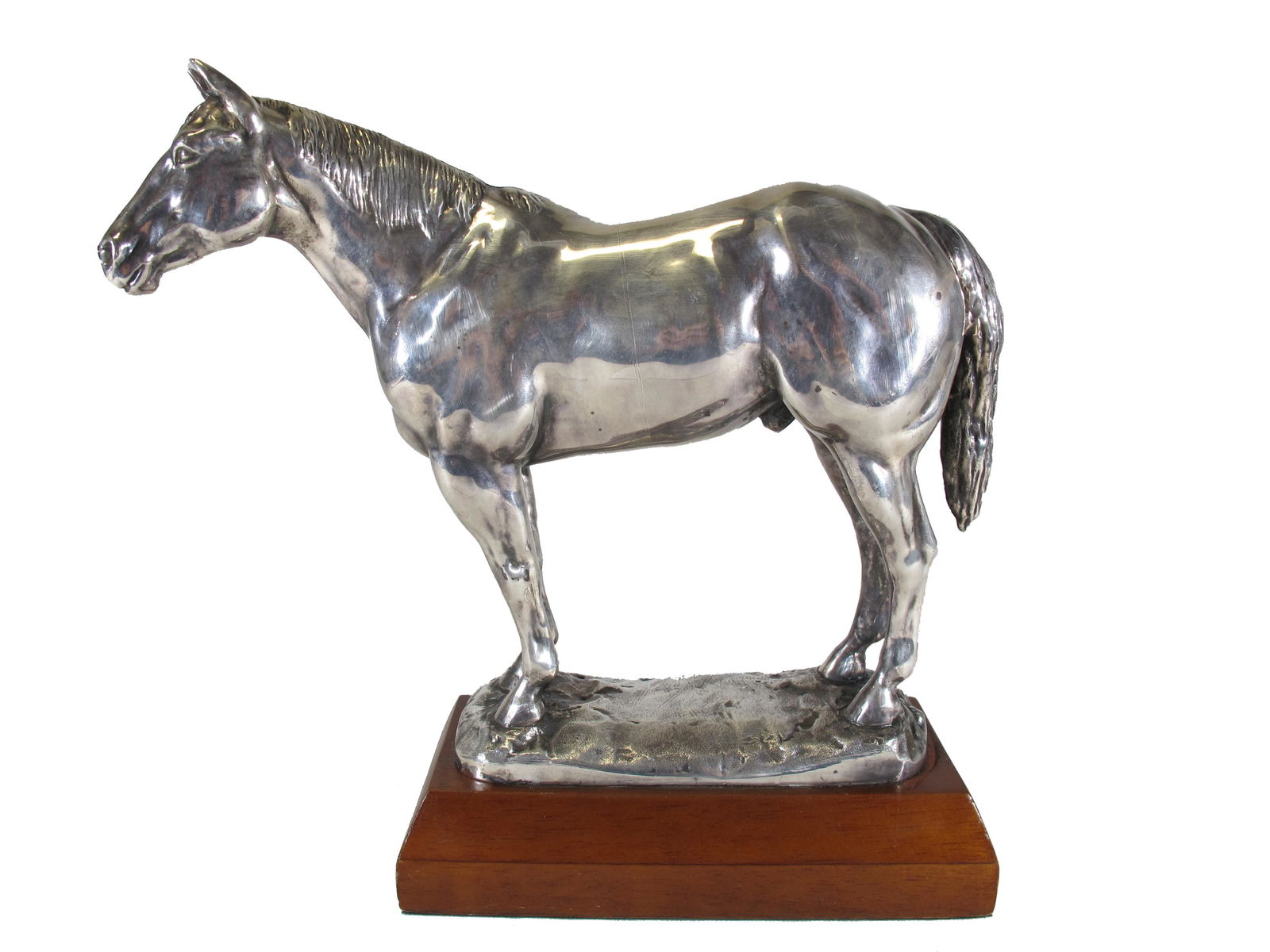 American Quarter Horse silver or silverplate sculpture (1 of 6)