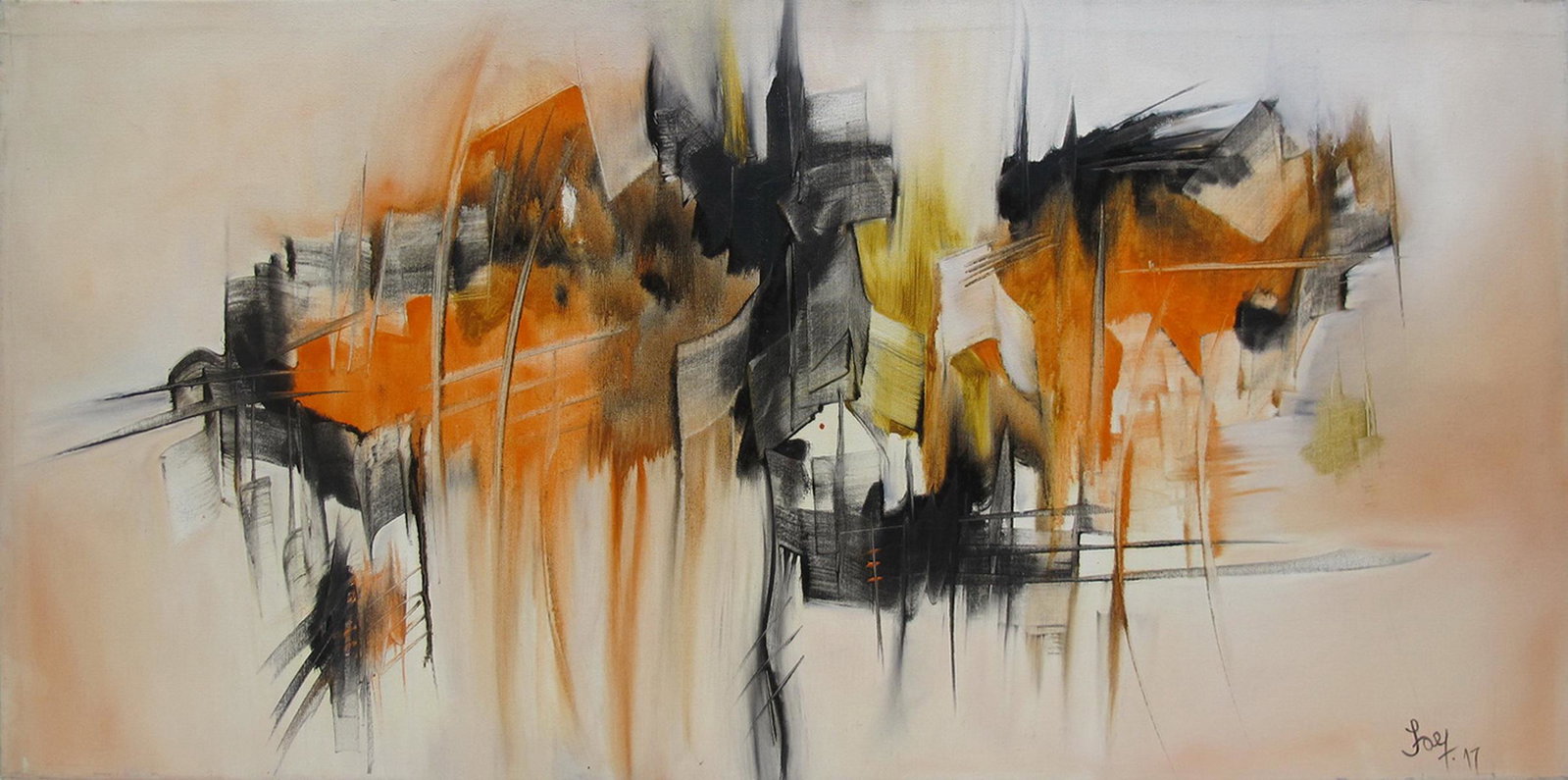 Paola SAENZ Argentinian painting, signed & dated 2017: Paola SAENZ Argentinian painting, signed & dated 2017. 15 3/4” H x 31 1/2” W. ANY INVOICE OVER $ 2,000.00 WE WILL ACCEPT PAYMENTS ONLY THROUGH CHECK OR BANK WIRE TRANSFER, SAME FOR INTERNA