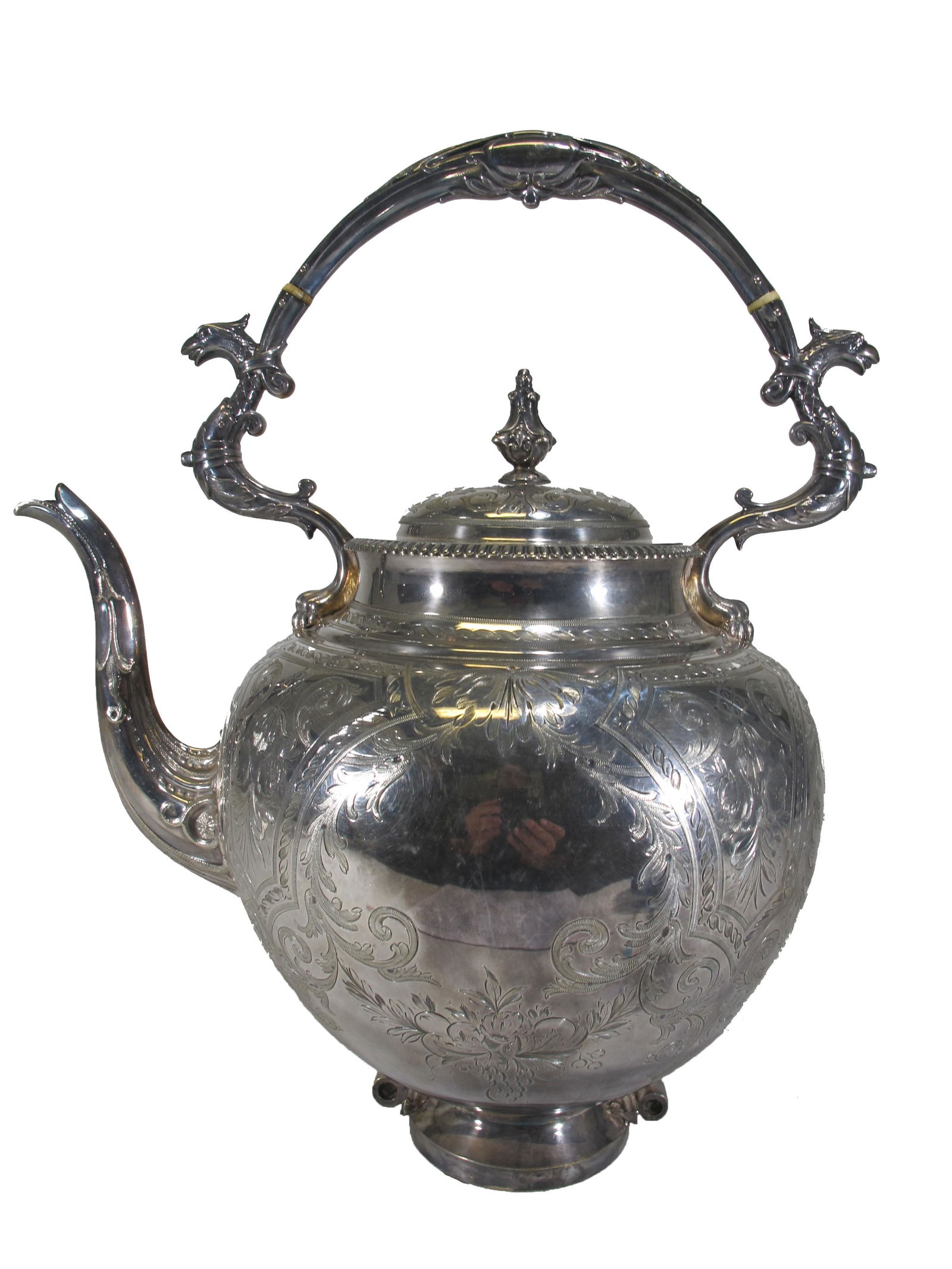 Vintage silverplate kettle probably part of a samovar (1 of 12)