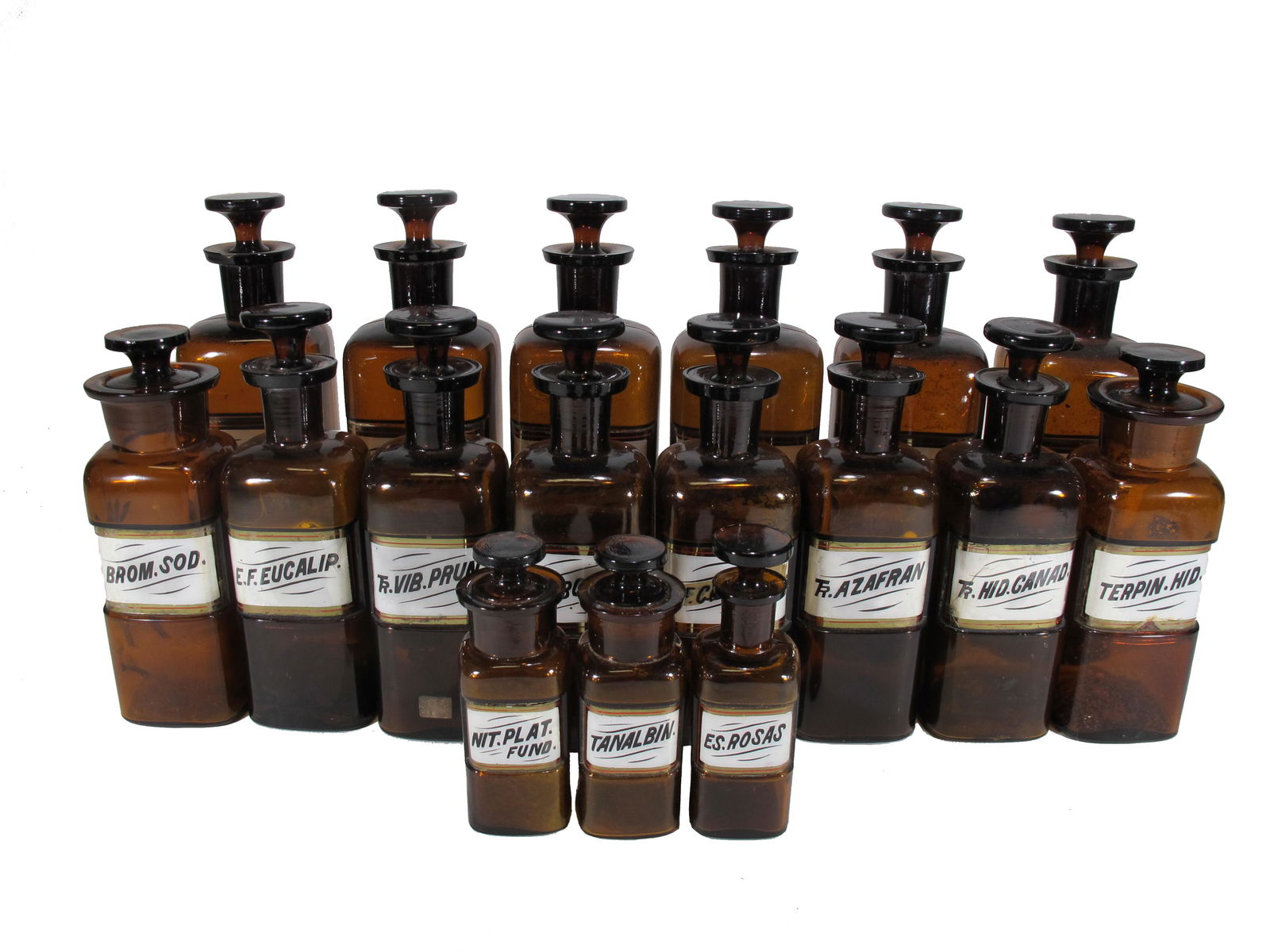 Antique set of 17 pharmacy bottles (1 of 9)