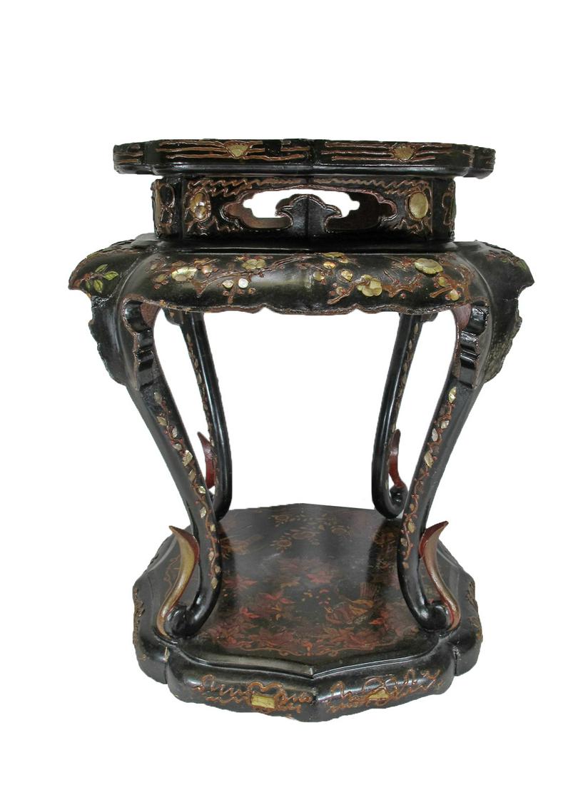 Antique Chinese mother of pearl inlaid small table (1 of 11)