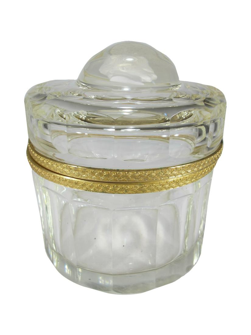 Probably Baccarat  crystal & bronze jar with a cameo (1 of 8)