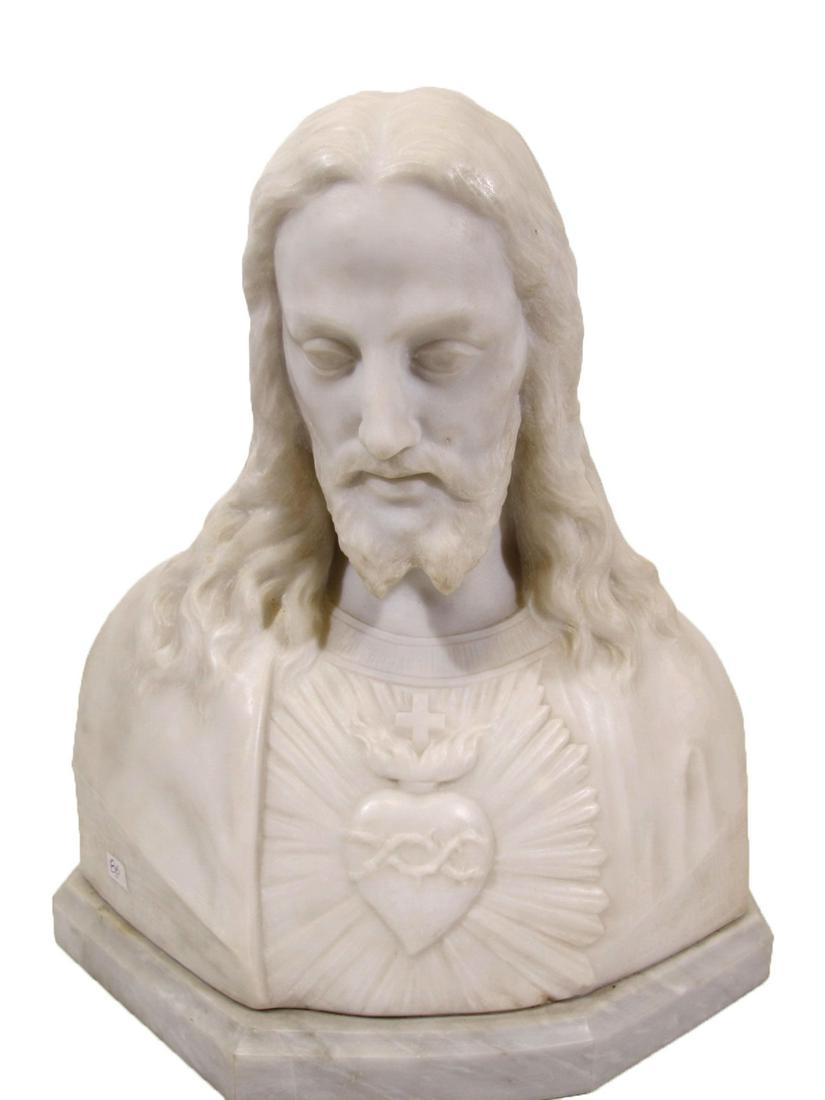 Antique Jesus marble bust sculpture (1 of 8)