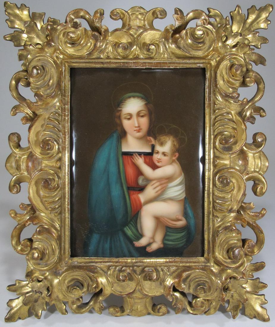 Antique Italian, Firenze porcelain framed plaque (1 of 9)