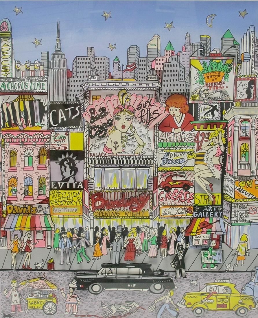 Charles FAZZINO (1955) Broadway, 3D serigraph (1 of 13)
