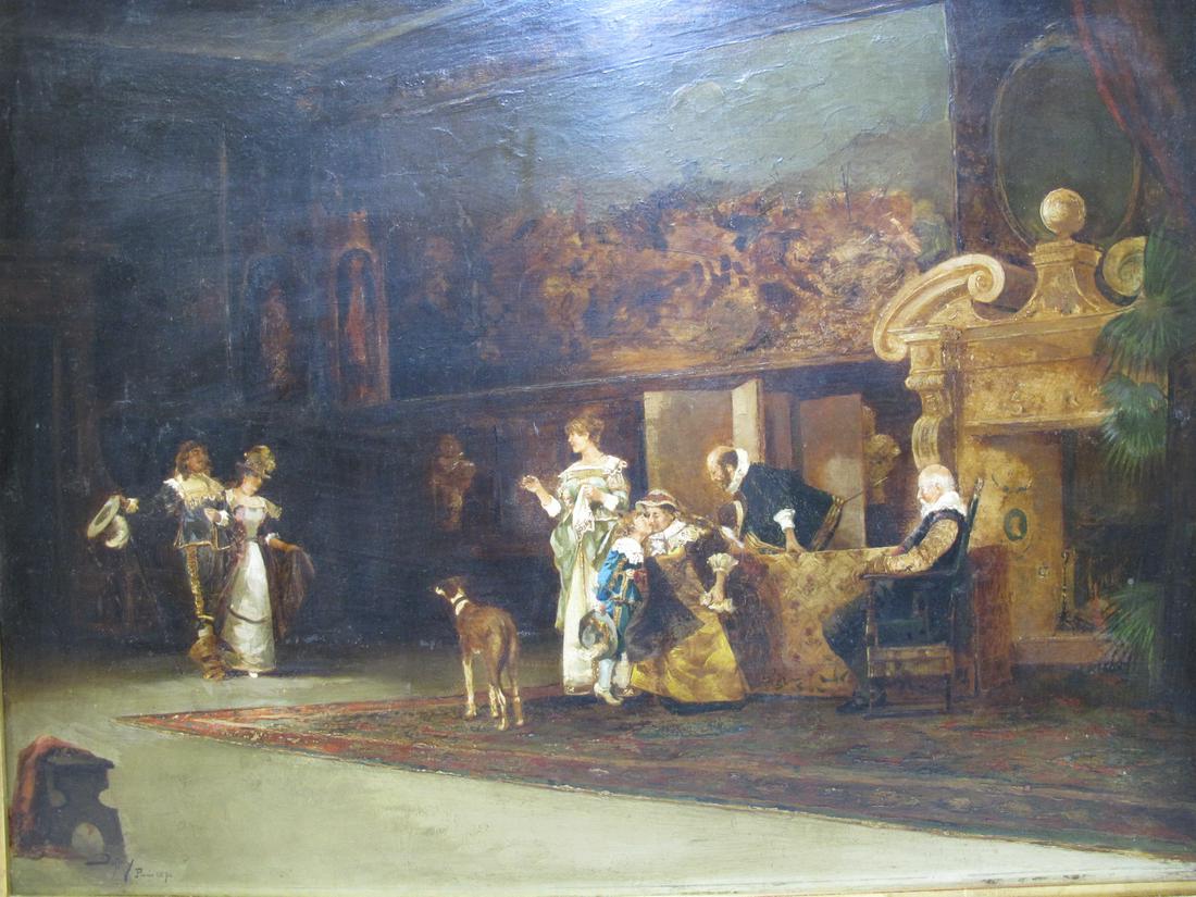 L. DUPUY. Paris 1870 oil on canvas painting (1 of 11)