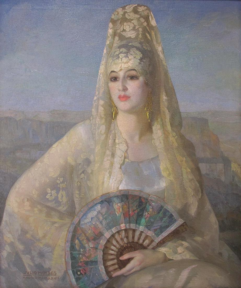 Julio MOISES (1888-1968) oil on canvas painting: Julio MOISES (1888-1968) oil on canvas painting. 45” H x 39” W including frame. 35 3/4” H x 30” W without frame. ANY INVOICE OVER $ 2,000.00 WE WILL ACCEPT PAYMENTS ONLY THROUG
