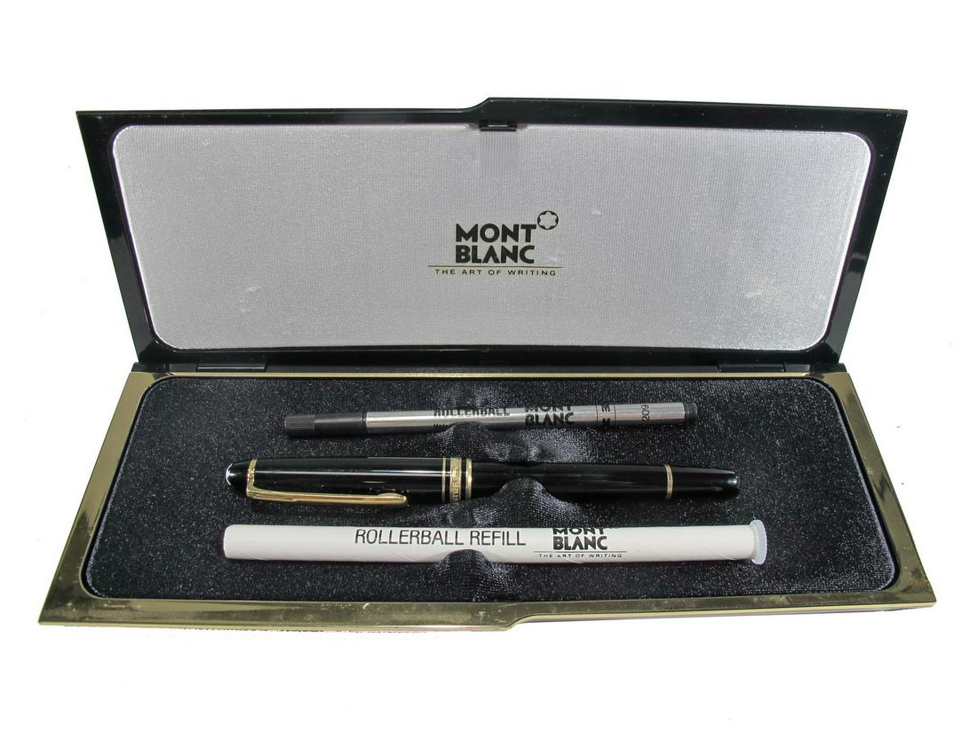 Montblanc Meisterstuck rollerball pen, Germany: Montblanc Meisterstuck rollerball pen, germany. Number CC144176. Box: 1 3/8” H x 8 1/2” W x 3 1/4” D. ANY INVOICE OVER $ 2,000.00 WE WILL ACCEPT PAYMENTS ONLY THROUGH CHECK OR BANK W