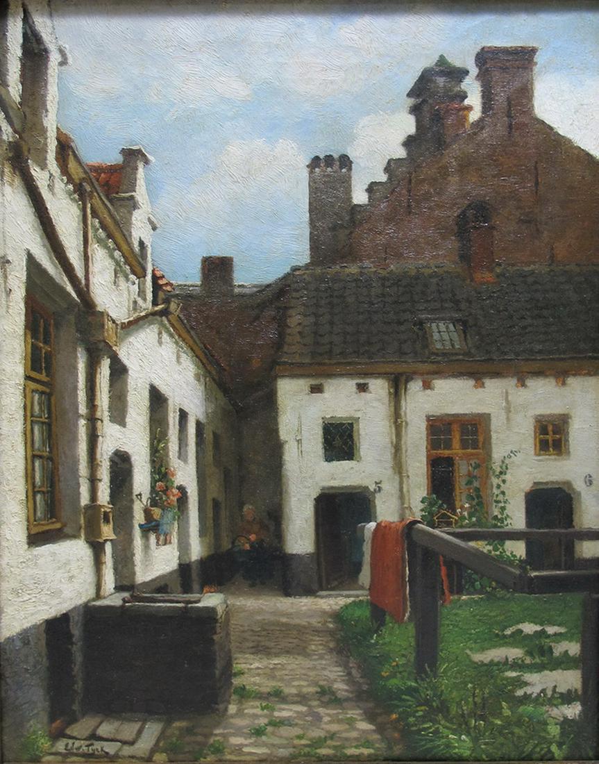 Edward TYCK (1847-c.1922) Belgian artist painting: Edward TYCK (1847-c.1922) Belgian artist painting. 21 3/4” H x 17 3/4” W frame included. 17 1/2” H x 13 3/4” W without frame. ANY INVOICE OVER $ 2,000.00 WE WILL ACCEPT PAYMENT