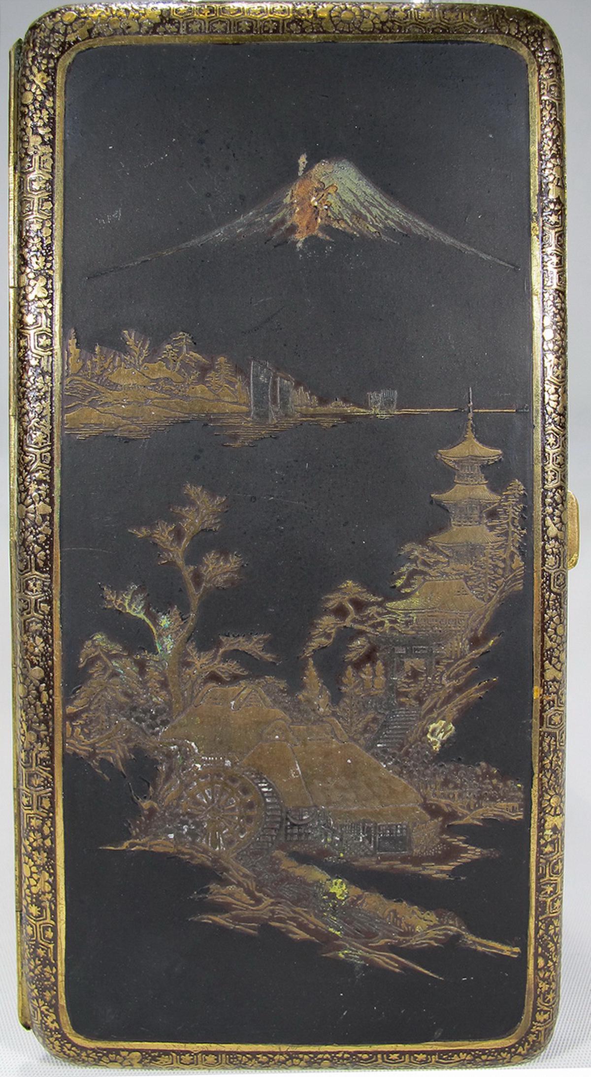 Vintage Japanese engraved cigar box: Vintage Japanese engraved cigar box. 6 1/2” H x 3 1/4” W. ANY INVOICE OVER $ 2,000.00 WE WILL ACCEPT PAYMENTS ONLY THROUGH CHECK OR BANK WIRE TRANSFER, SAME FOR INTERNATIONAL BUYERS. IF YO