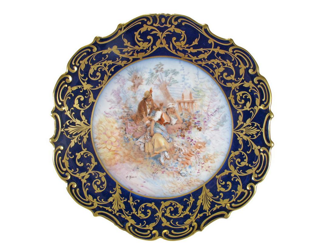 Antique French Limoges signed porcelain plate (1 of 7)