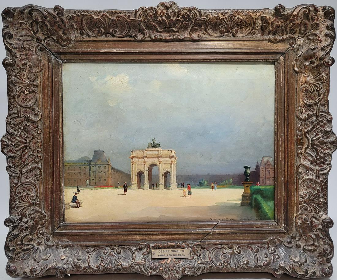 Paris, Les Tuileries oil on canvas by Desire VINGLER (1 of 11)