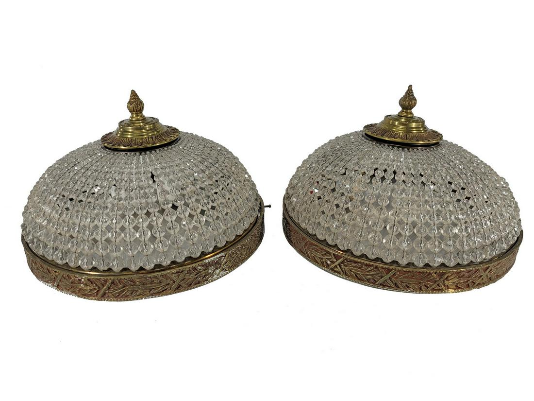 Antique French pair of bronze & iridescent glass (1 of 2)