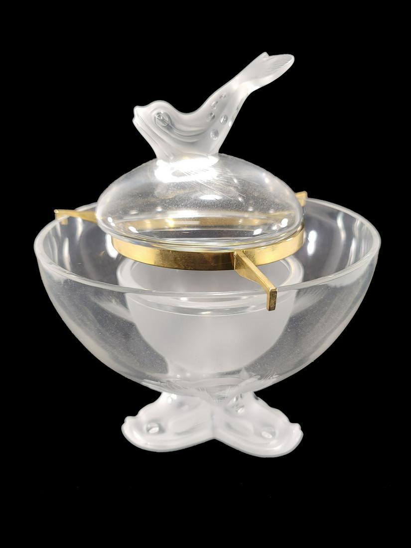 Lalique, France Caviar Igor frosted & clear glass bowl (1 of 6)