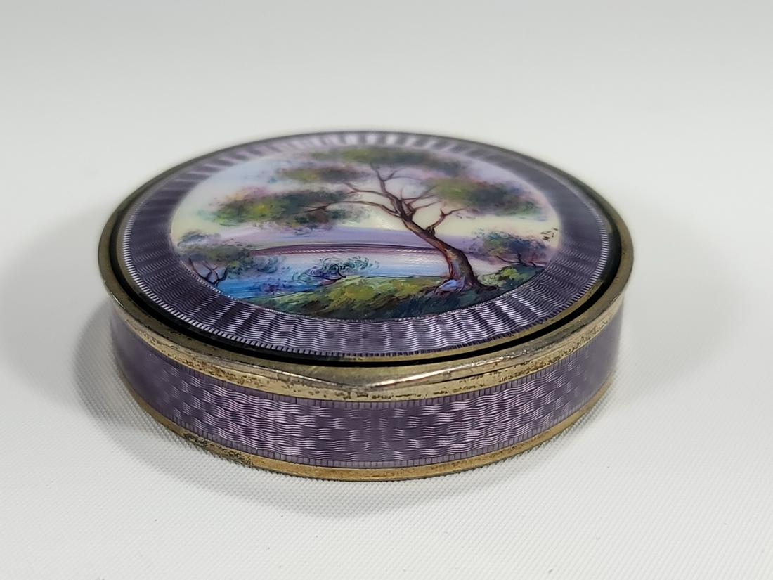 Antique French silver & enamel box, circa 1890 (1 of 9)
