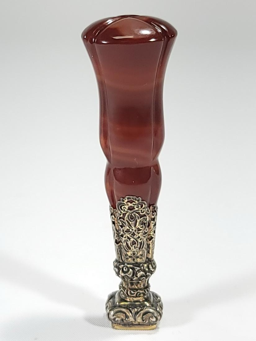 Antique French silver & agate seal (1 of 5)