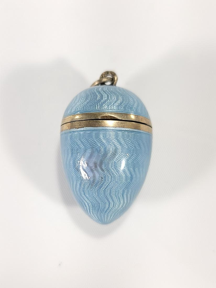 Antique French silver & enamel egg box (1 of 11)