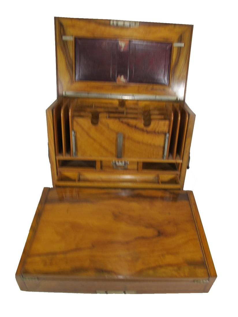 Antique English wood traveliing writing desk box (1 of 12)