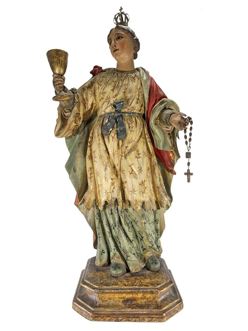 18th/19th C European painted wood religious sculpture (1 of 16)