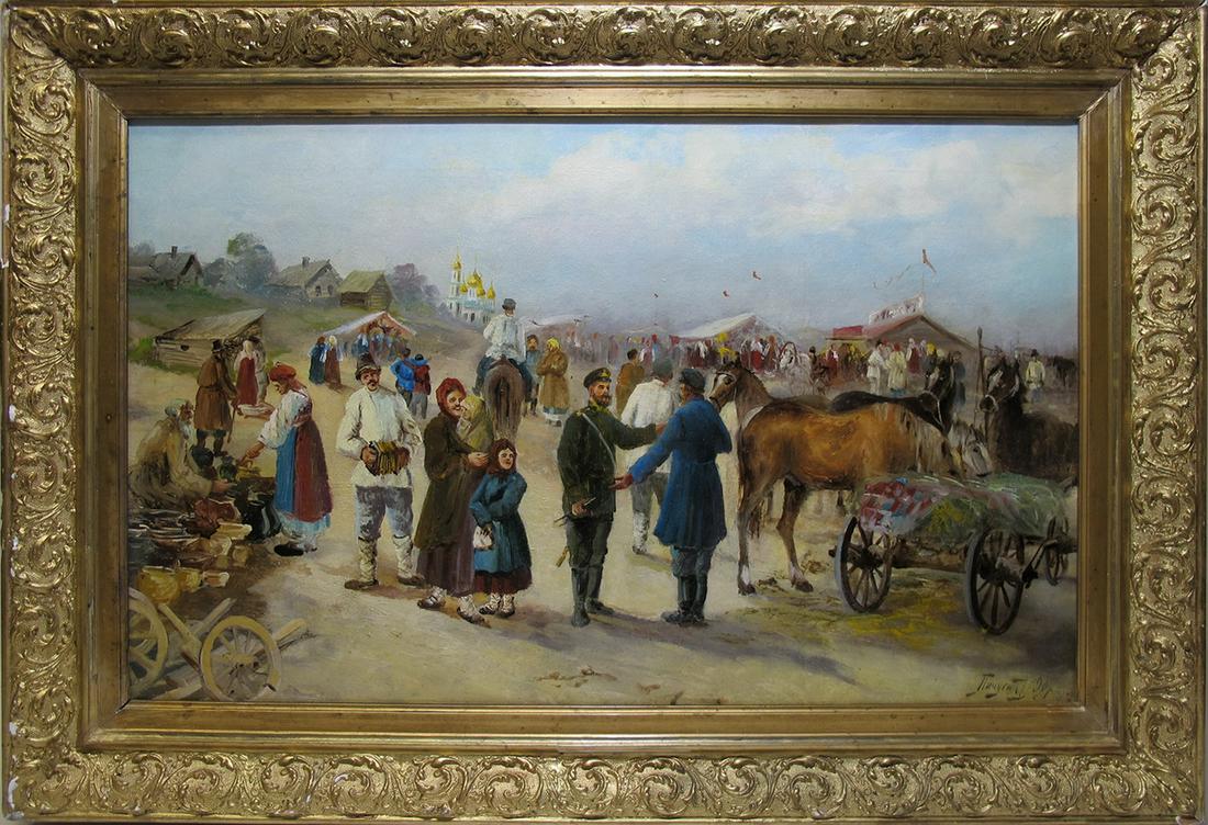 ZAKHAR PICHUGIN (RUSSIAN 1862-1942) oil on canvas (1 of 10)