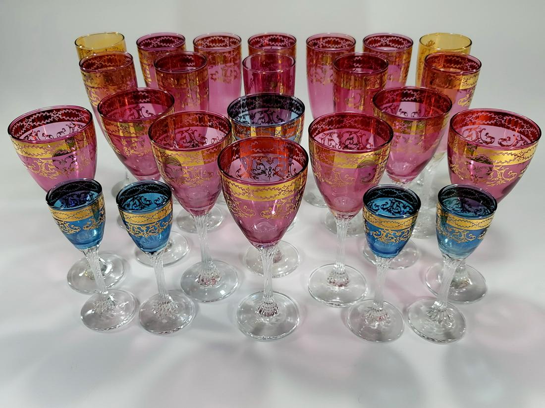 Vintage set of 24 pcs colored glasses (1 of 10)