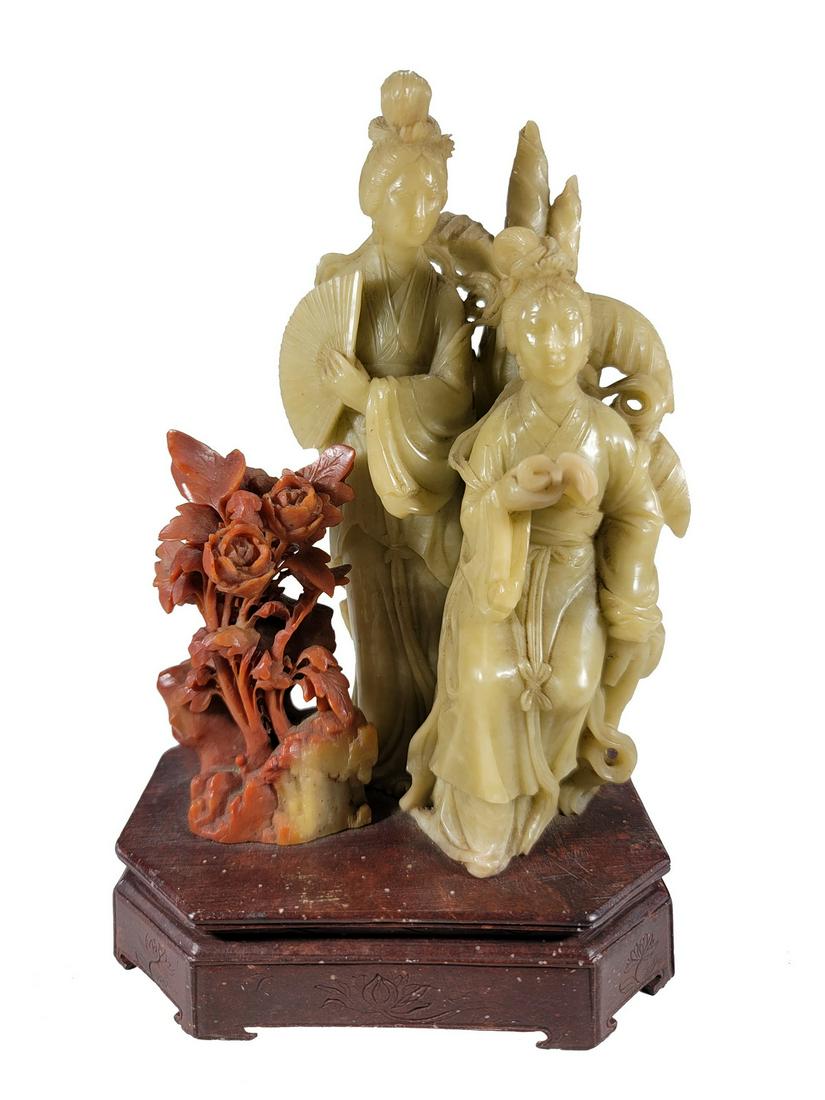 Vintage Chinese hard stones carved figure (1 of 6)