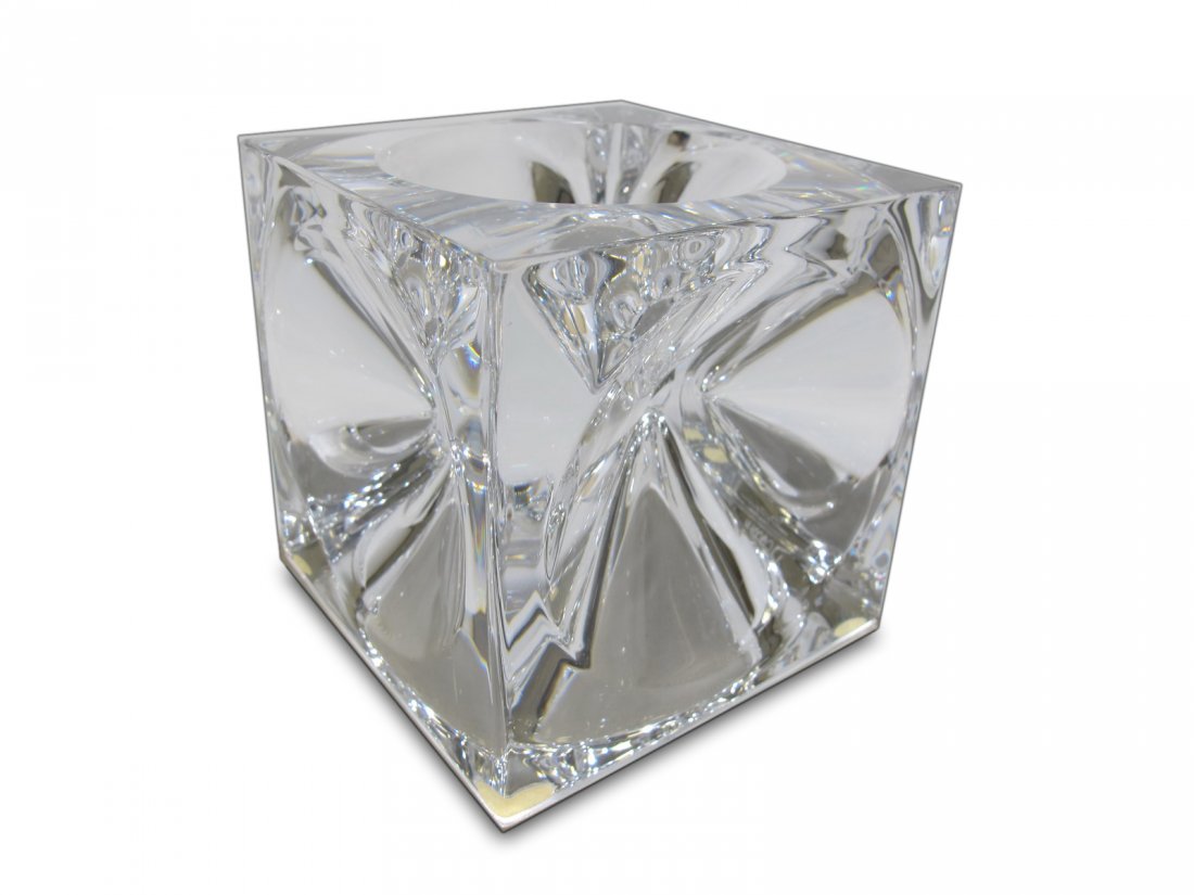 Daum, France cube crystal ashtray (1 of 6)