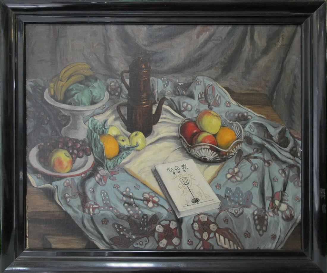 Japanese signed Yamawaki, 1928 oil on canvas (1 of 7)