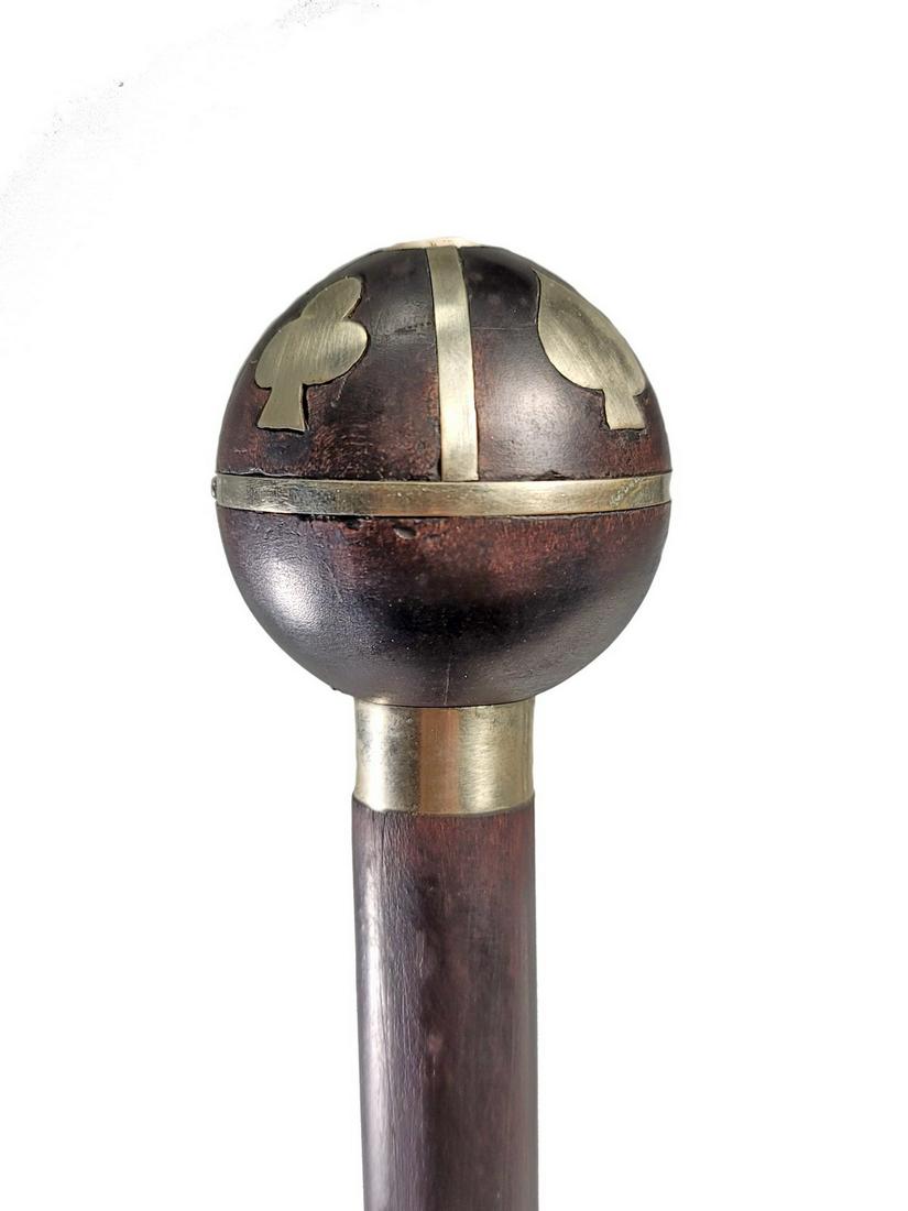 Antique probably silver & wood walking stick (1 of 3)