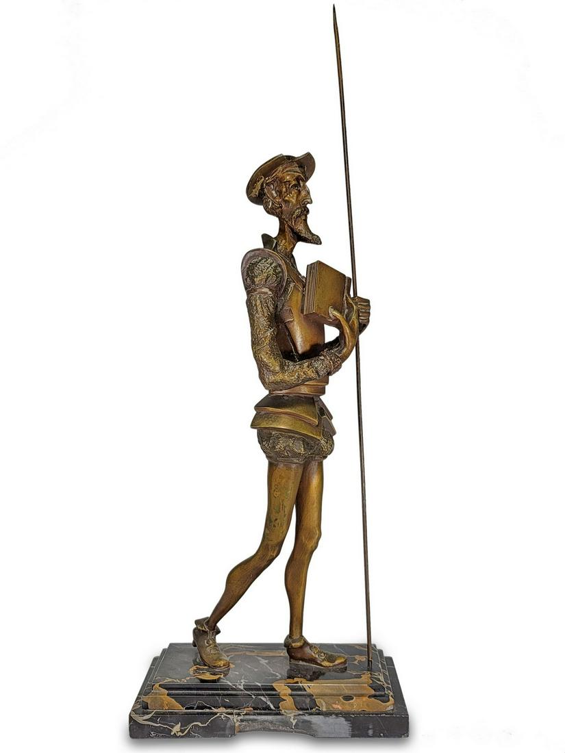 Signed H. VERDIER Antique Don Qixote bronze sculpture (1 of 7)
