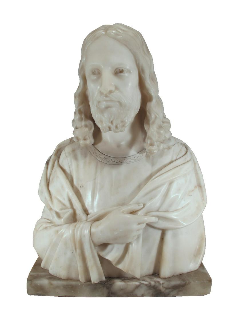 Signed GUERRIERI Jesus alabaster bust (1 of 8)