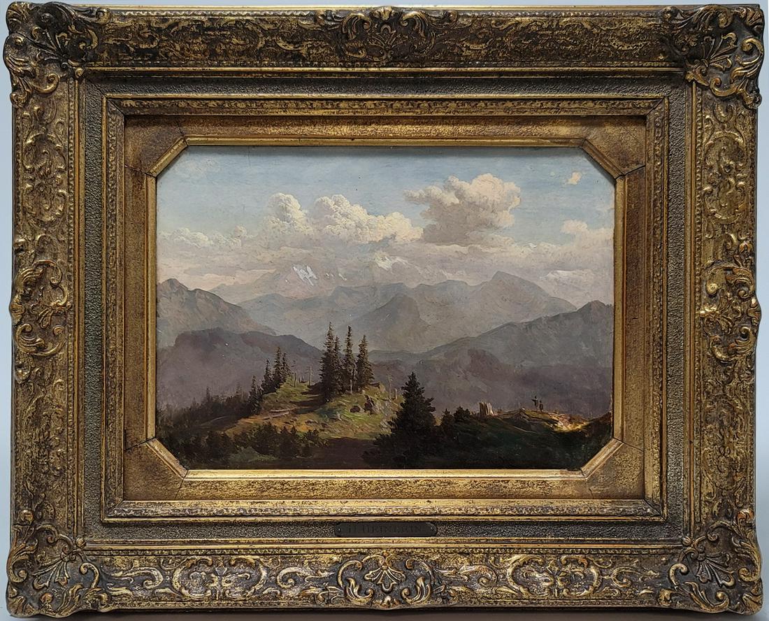Heinrich HEINLEIN (1803-1885) German artist painting: Heinrich HEINLEIN (1803-1885) German artist painting, signed. 14 5/8” High x 18” Wide x 1 3/4” Deep including frame. 9” High x 12 1/8” Wide without frame. ANY INVOICE OVE