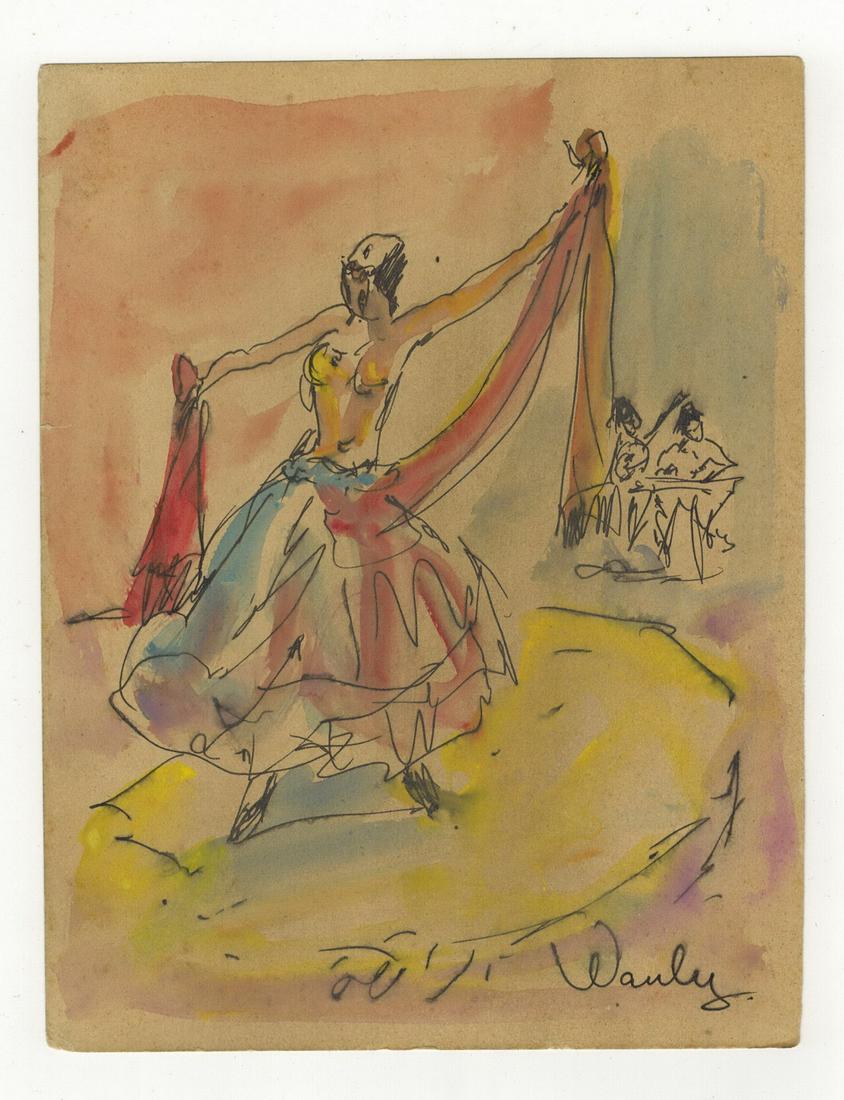 Seif WANLY (1906-1979) Egyptian artist watercolor: Seif WANLY (1906-1979) Egyptian artist watercolor. 6” H x 7 3/4” W. ANY INVOICE OVER $ 2,000.00 WE WILL ACCEPT PAYMENTS ONLY THROUGH CHECK OR BANK WIRE TRANSFER, SAME FOR INTERNATIONAL BUY