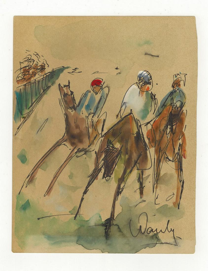 Seif WANLY (1906-1979) Egyptian artist watercolor: Seif WANLY (1906-1979) Egyptian artist watercolor. 6” H x 7 3/4” W. ANY INVOICE OVER $ 2,000.00 WE WILL ACCEPT PAYMENTS ONLY THROUGH CHECK OR BANK WIRE TRANSFER, SAME FOR INTERNATIONAL BUY