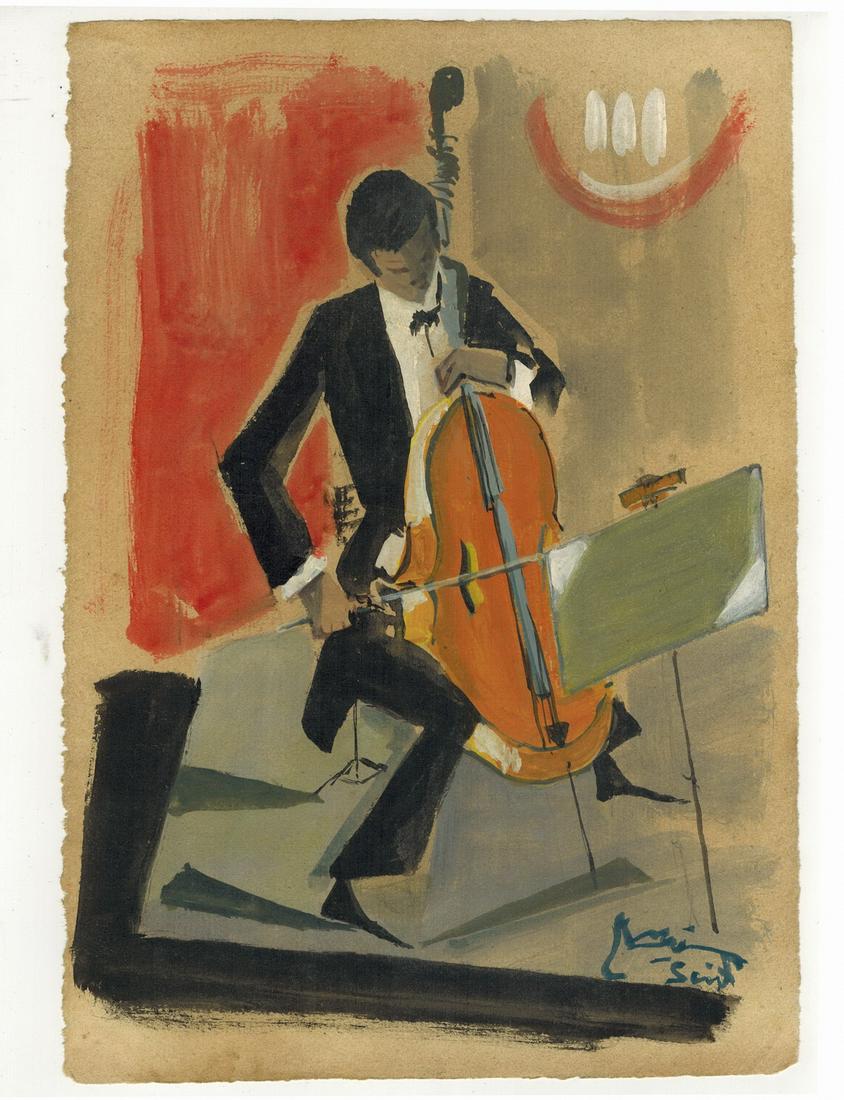 Seif WANLY (1906-1979) Egyptian artist watercolor (1 of 3)