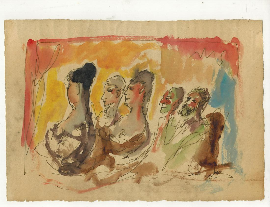 Seif WANLY (1906-1979) Egyptian artist watercolor: Seif WANLY (1906-1979) Egyptian artist watercolor of The Ben Hur opera. 10 1/2” H x 7 1/8” W. ANY INVOICE OVER $ 2,000.00 WE WILL ACCEPT PAYMENTS ONLY THROUGH CHECK OR BANK WIRE TRANSFER,