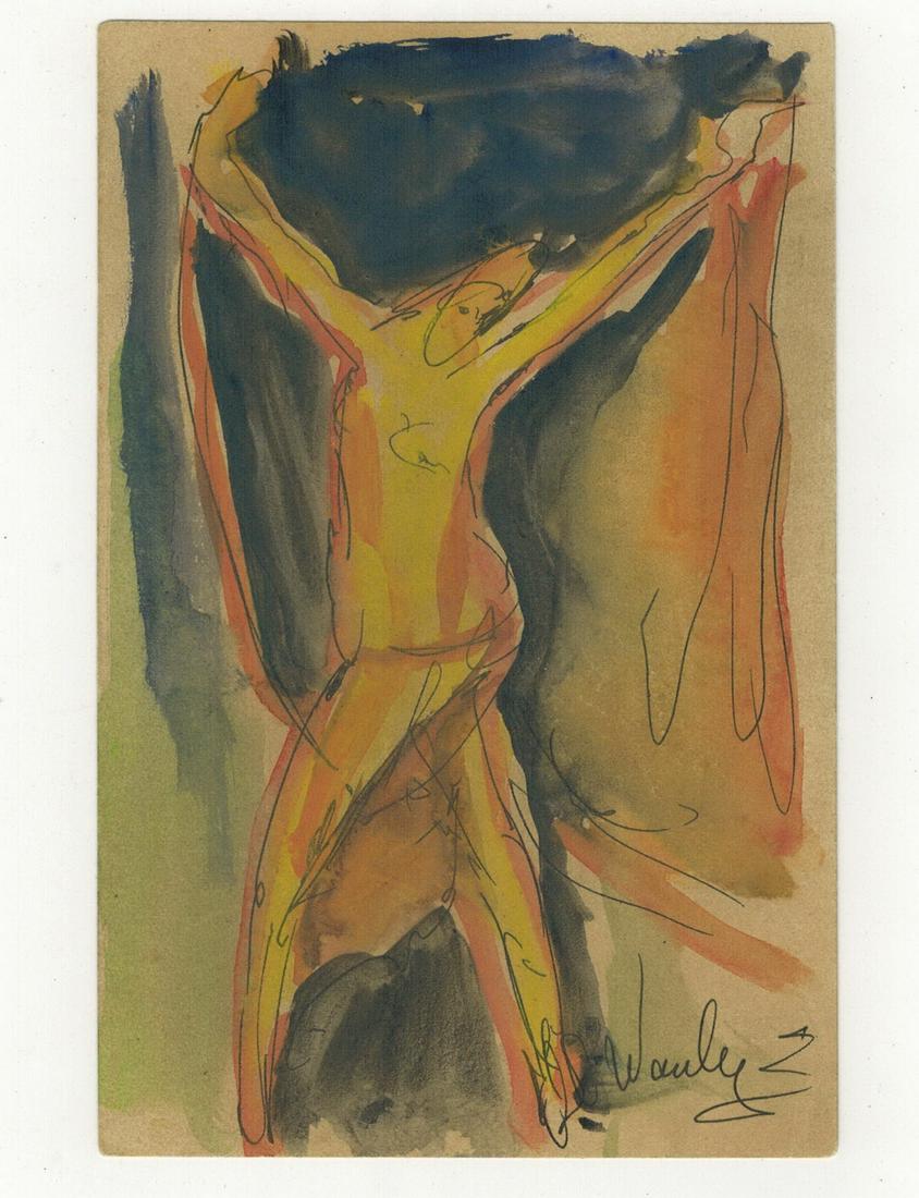 Seif WANLY (1906-1979) Egyptian artist watercolor: Seif WANLY (1906-1979) Egyptian artist watercolor. 3 3/4” H x 5 3/4” W. ANY INVOICE OVER $ 2,000.00 WE WILL ACCEPT PAYMENTS ONLY THROUGH CHECK OR BANK WIRE TRANSFER, SAME FOR INTERNATIONAL