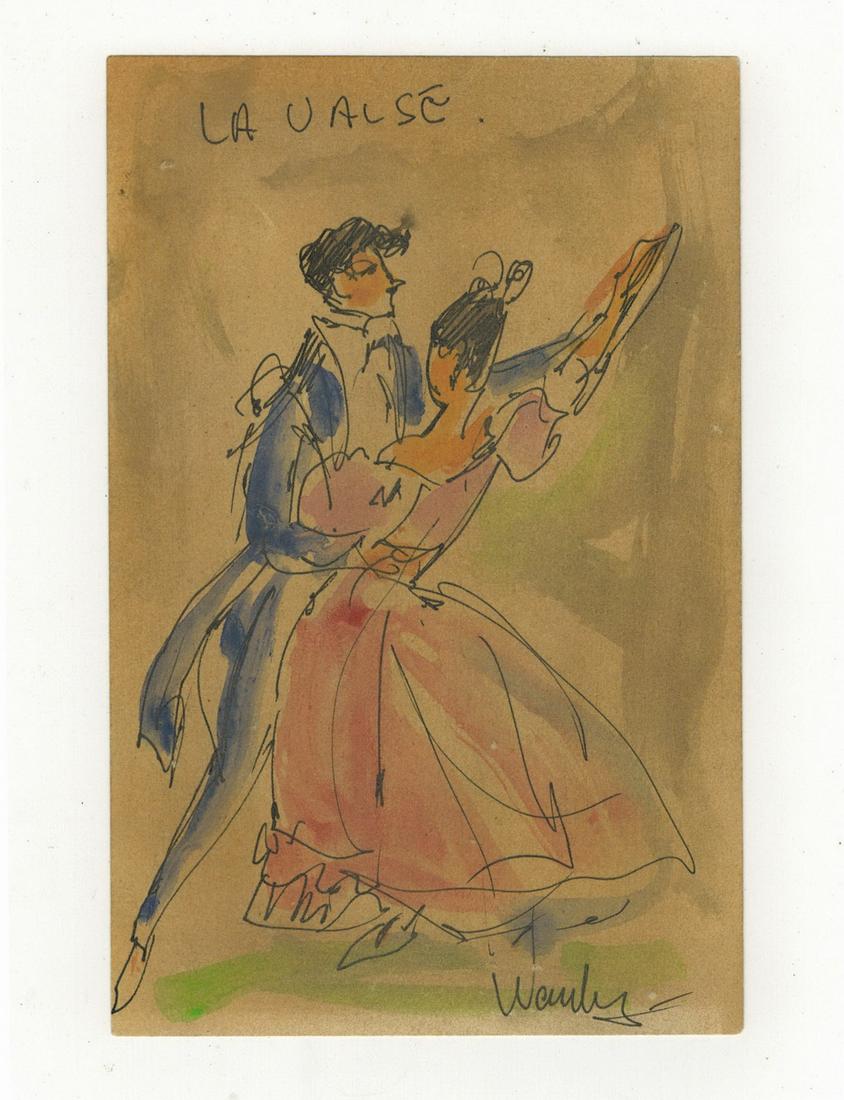 Seif WANLY (1906-1979) Egyptian artist watercolor: Seif WANLY (1906-1979) Egyptian artist watercolor. 3 3/4” H x 5 3/4” W. ANY INVOICE OVER $ 2,000.00 WE WILL ACCEPT PAYMENTS ONLY THROUGH CHECK OR BANK WIRE TRANSFER, SAME FOR INTERNATIONAL