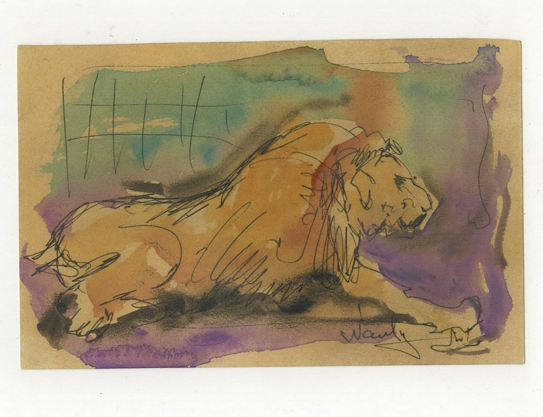 Seif WANLY (1906-1979) Egyptian artist watercolor: Seif WANLY (1906-1979) Egyptian artist watercolor. 3 3/4” H x 5 3/4” W. ANY INVOICE OVER $ 2,000.00 WE WILL ACCEPT PAYMENTS ONLY THROUGH CHECK OR BANK WIRE TRANSFER, SAME FOR INTERNATIONAL