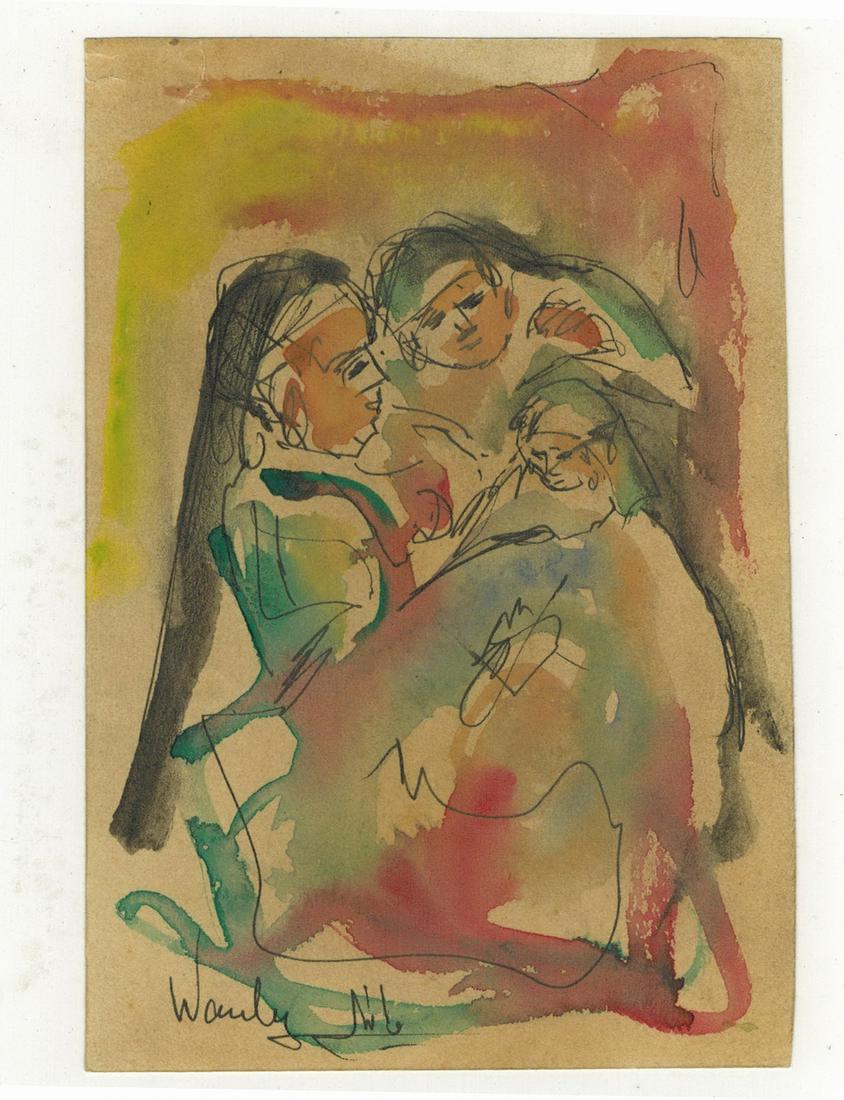 Seif WANLY (1906-1979) Egyptian artist watercolor: Seif WANLY (1906-1979) Egyptian artist watercolor. 3 3/4” H x 5 3/4” W. ANY INVOICE OVER $ 2,000.00 WE WILL ACCEPT PAYMENTS ONLY THROUGH CHECK OR BANK WIRE TRANSFER, SAME FOR INTERNATIONAL