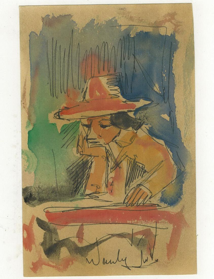 Seif WANLY (1906-1979) Egyptian artist watercolor: Seif WANLY (1906-1979) Egyptian artist watercolor. 3 3/4” H x 5 3/4” W. ANY INVOICE OVER $ 2,000.00 WE WILL ACCEPT PAYMENTS ONLY THROUGH CHECK OR BANK WIRE TRANSFER, SAME FOR INTERNATIONAL