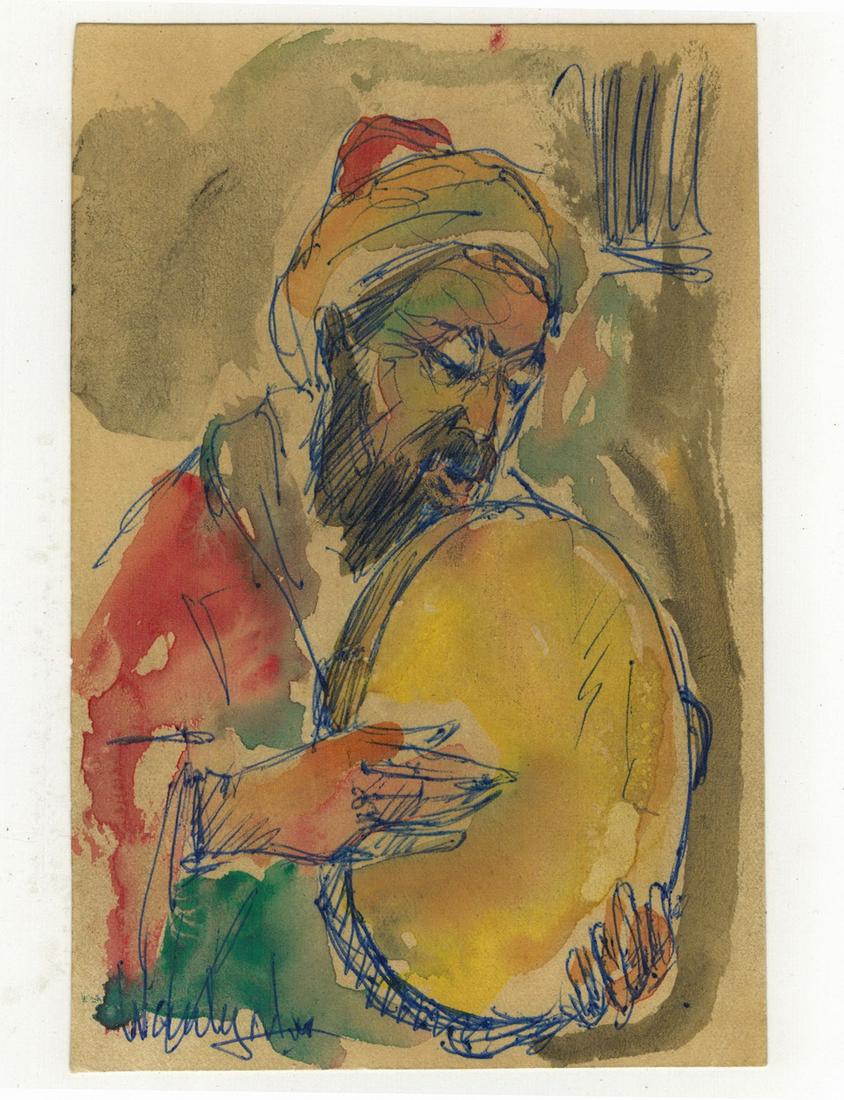 Seif WANLY (1906-1979) Egyptian artist watercolor (1 of 3)