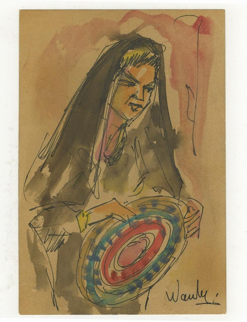Seif WANLY (1906-1979) Egyptian artist watercolor: Seif WANLY (1906-1979) Egyptian artist watercolor of El Rek player. 3 3/4” H x 5 3/4” W. ANY INVOICE OVER $ 2,000.00 WE WILL ACCEPT PAYMENTS ONLY THROUGH CHECK OR BANK WIRE TRANSFER, SAME