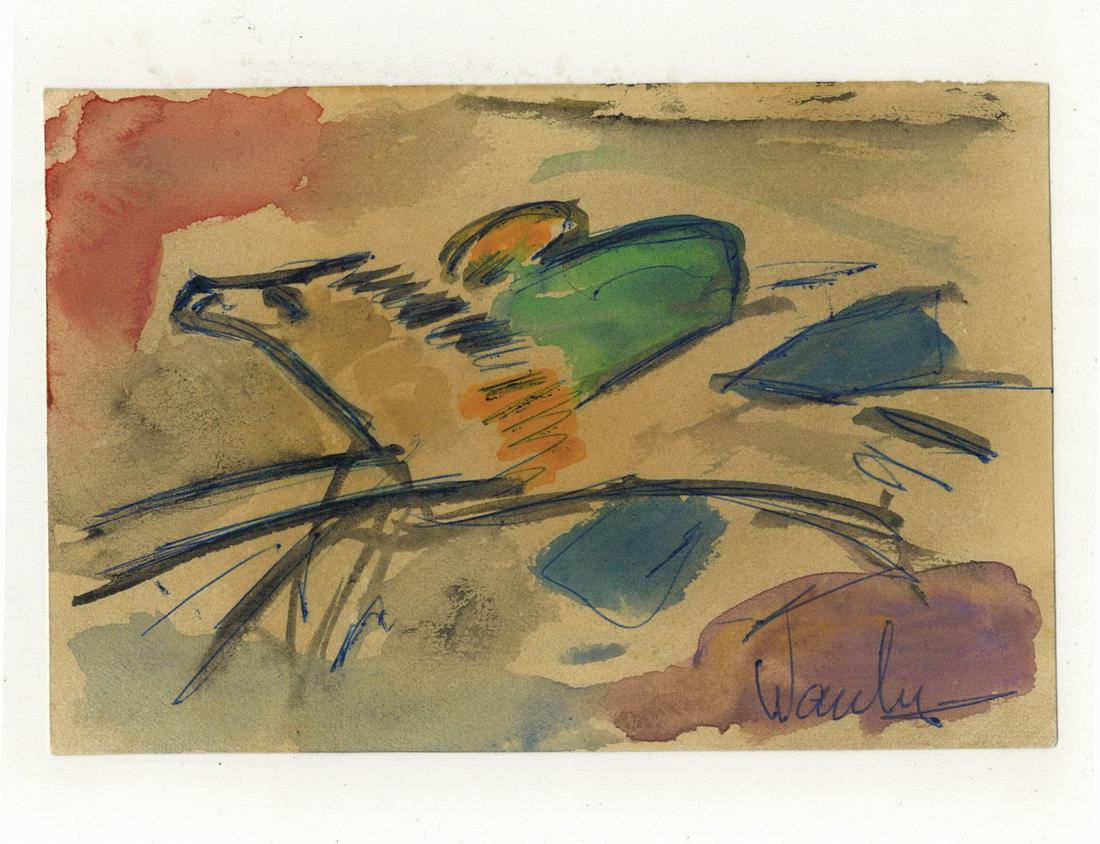 Seif WANLY (1906-1979) Egyptian artist watercolor: Seif WANLY (1906-1979) Egyptian artist watercolor. 3 3/4” H x 5 3/4” W. ANY INVOICE OVER $ 2,000.00 WE WILL ACCEPT PAYMENTS ONLY THROUGH CHECK OR BANK WIRE TRANSFER, SAME FOR INTERNATIONAL